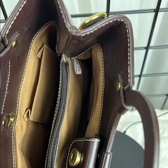 Vintage Elegant Tan and Brown Corduroy Women's Bag  with faux leather from Relic - Picture 9 of 11